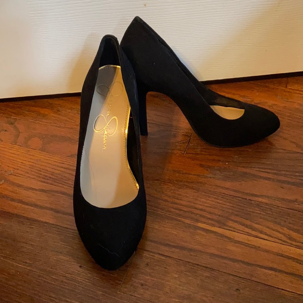 Jessica Simpson black suede heels